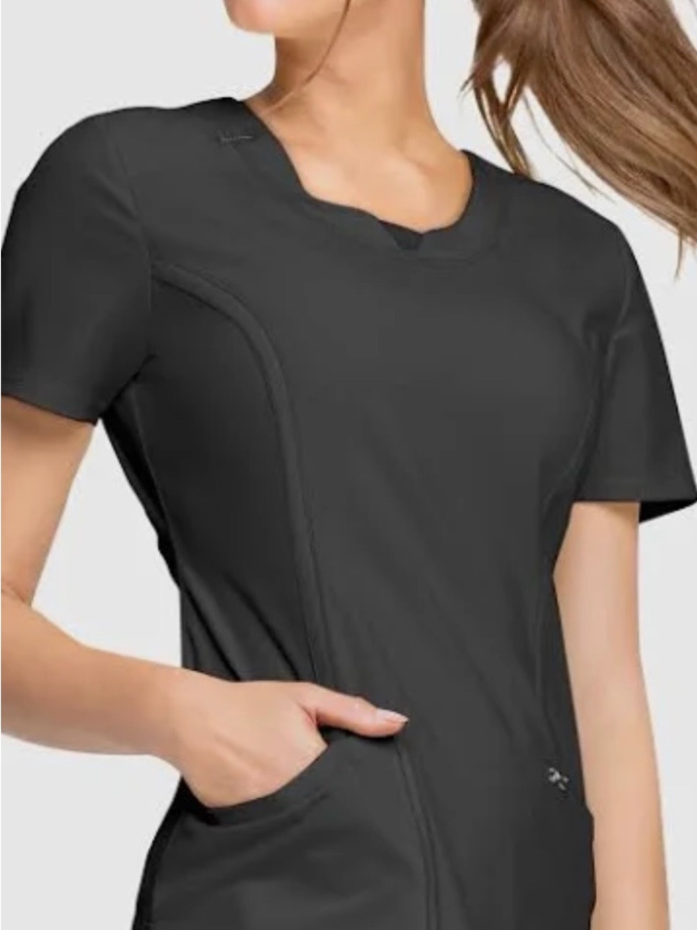 Nursing Scrub Top, Charcoal, gray, Cherokee/Infinity. MEDIUM.